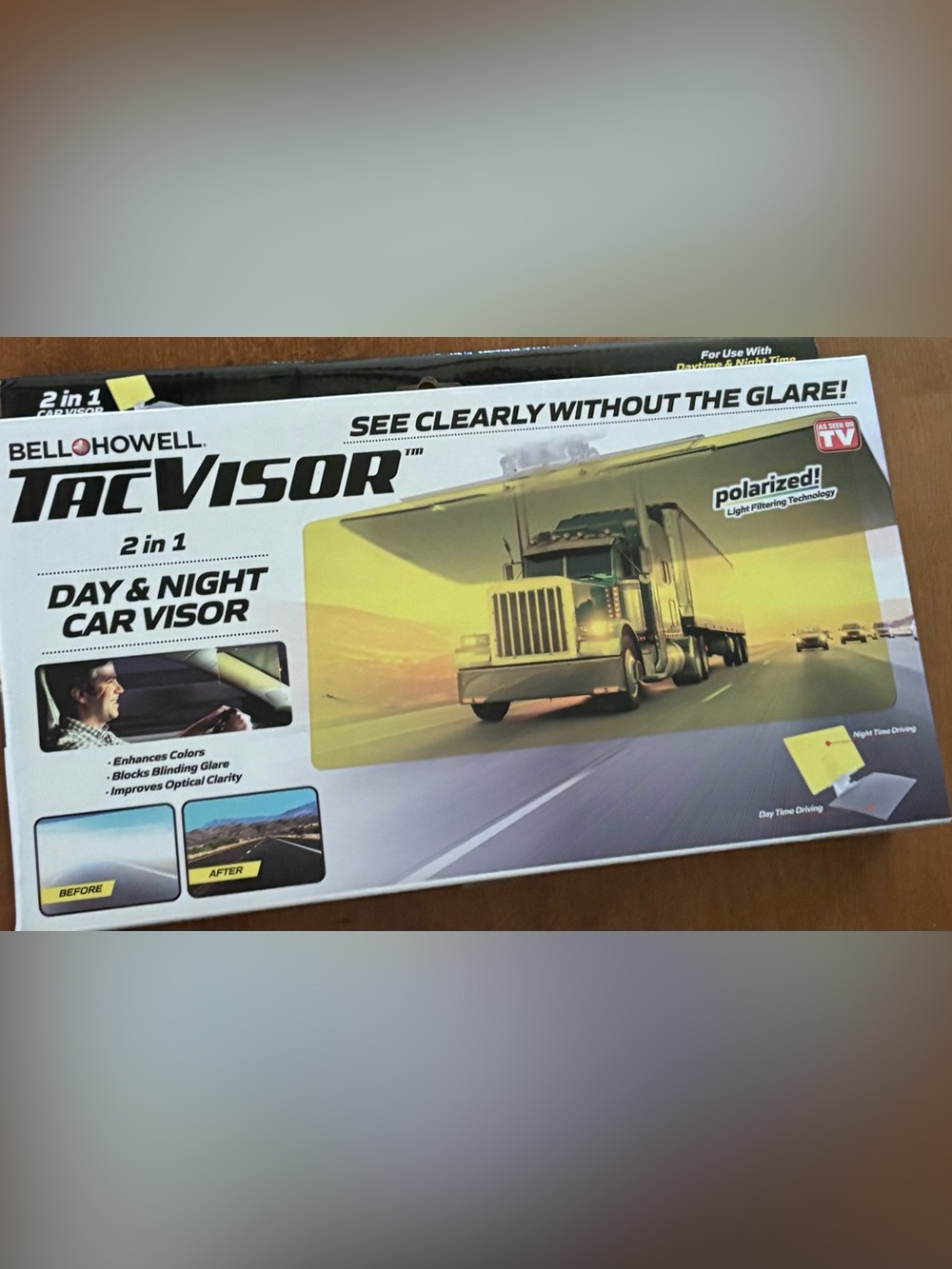 As Seen On TV TacVisor 2-in-1 Day & Night Car Visor - Yellow
